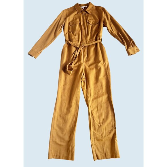 ELIZABETH AND JAMES Golden Yellow Utility Jumpsuit Boilersuit Sz S - Picture 2 of 8
